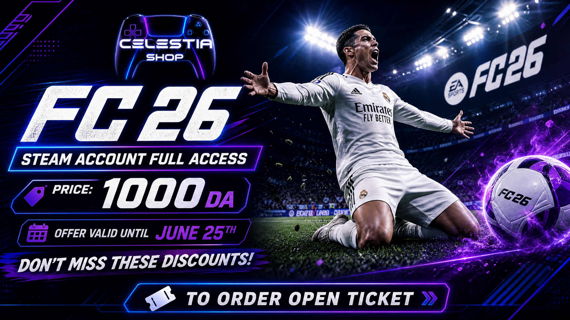 FC 26 — Steam Account Full Access, 1000 DA